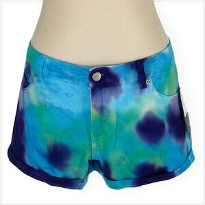 Volcom Georgia May Jagger Shorts Aqua Blue Tie Dye Boyfriend Denim NEW NWT 26